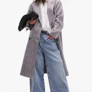 Brand new. Tags attached -Women's Top Shop Brushed Double Breasted Coat